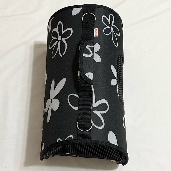 Collapsible Pet Carrier for Small Cats/Dogs - Black/White Floral Print w/Handle - Picture 4 of 16